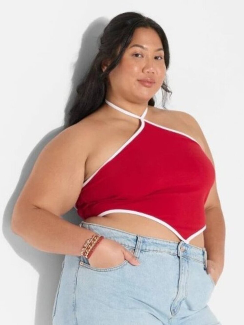 Women's Game Day Football Charm Halter Top - Wild Fable - Red XL - Picture 1 of 4